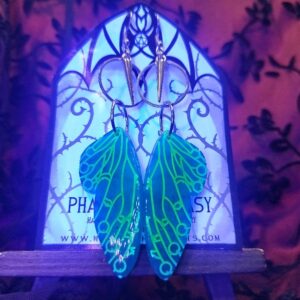 Cyberpunk Pixie - Kék, hosszú tüskés - nemesacél fülbevaló