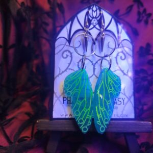 Cyberpunk Pixie - Kék - nemesacél fülbevaló