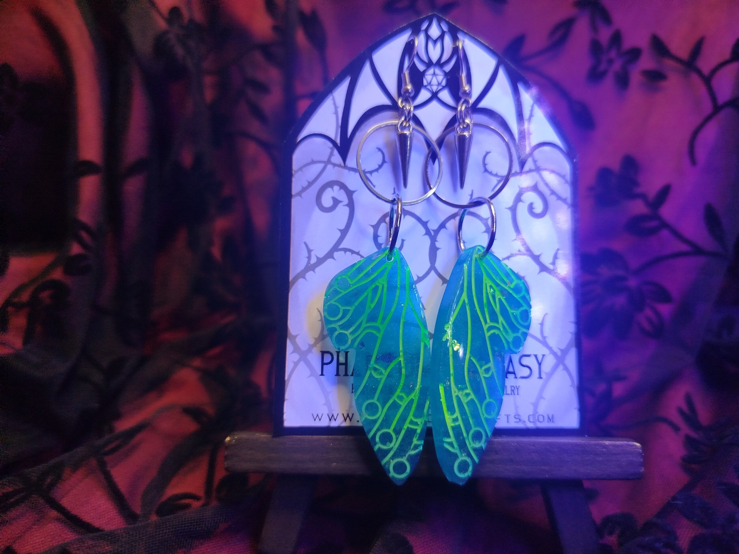 Cyberpunk Pixie - Kék - nemesacél fülbevaló