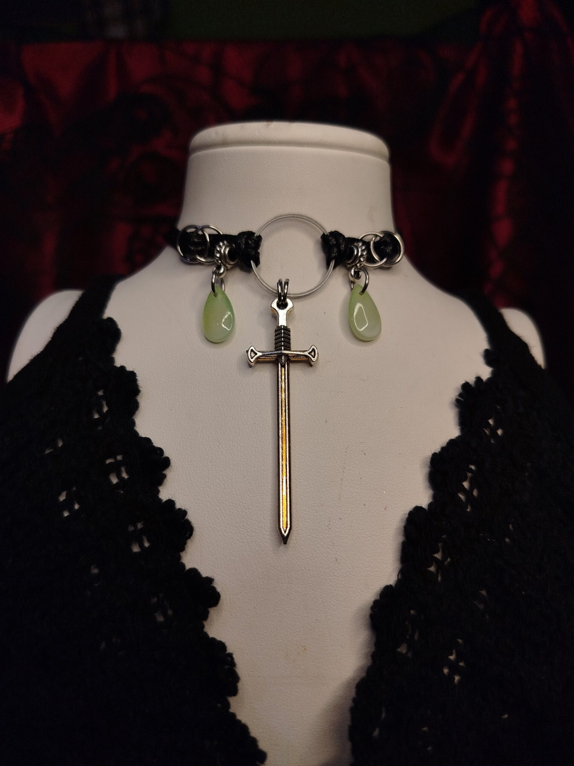 Druida Nemesacél műbőr choker és nyaklánc egyben - Image 2