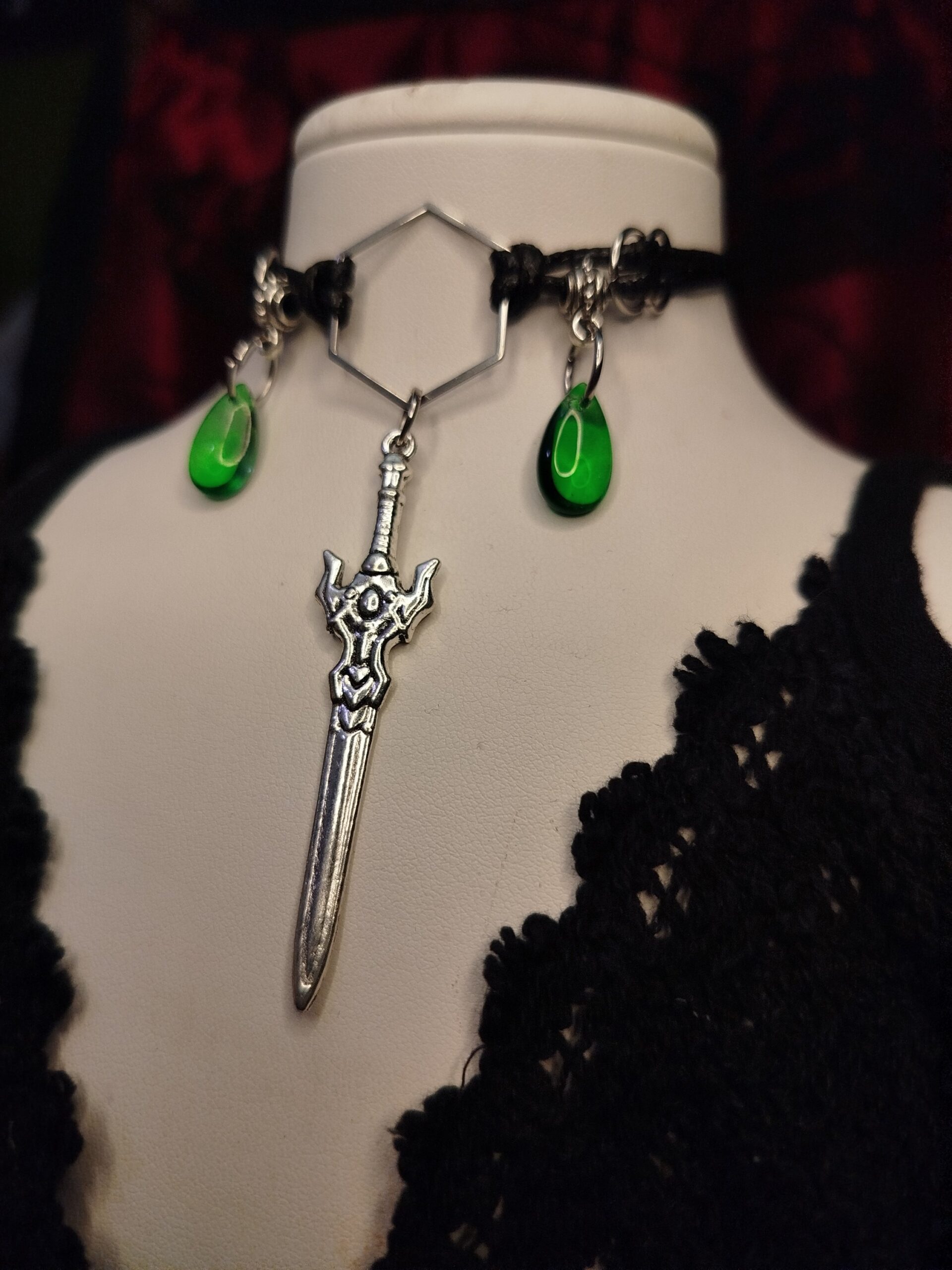 Woodelf Nemesacél műbőr choker és nyaklánc egyben