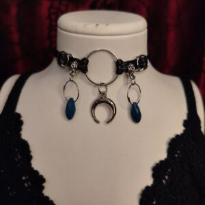 Blue Witch Nemesacél műbőr choker és nyaklánc egyben