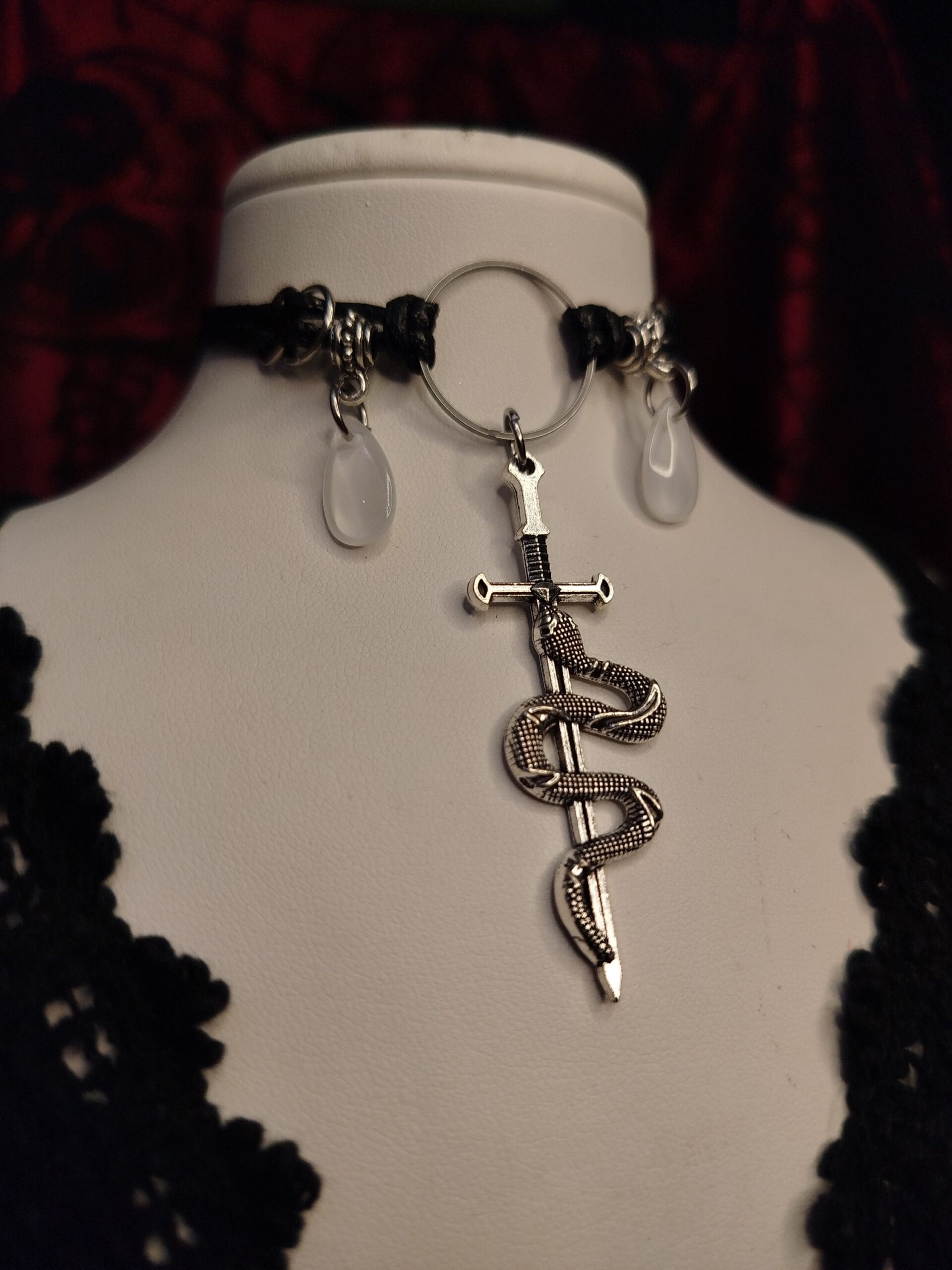 Cottonmouth Nemesacél műbőr choker és nyaklánc egyben - Image 2