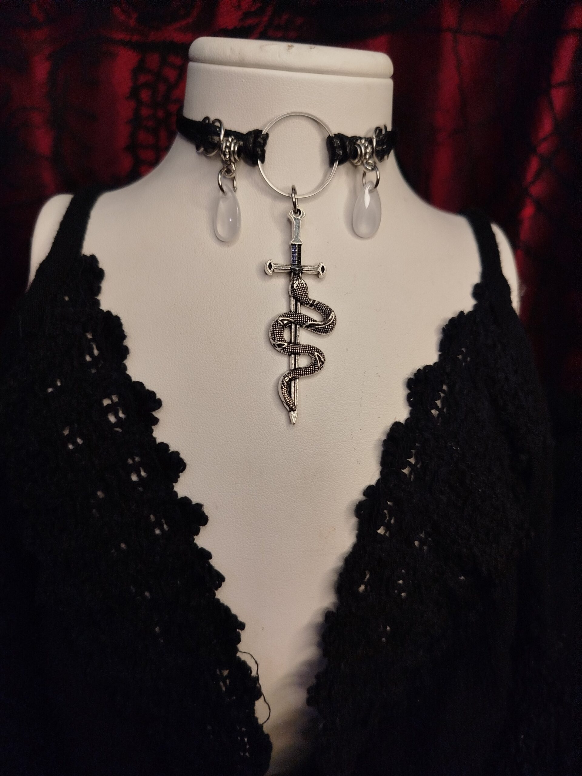 Cottonmouth Nemesacél műbőr choker és nyaklánc egyben - Image 3