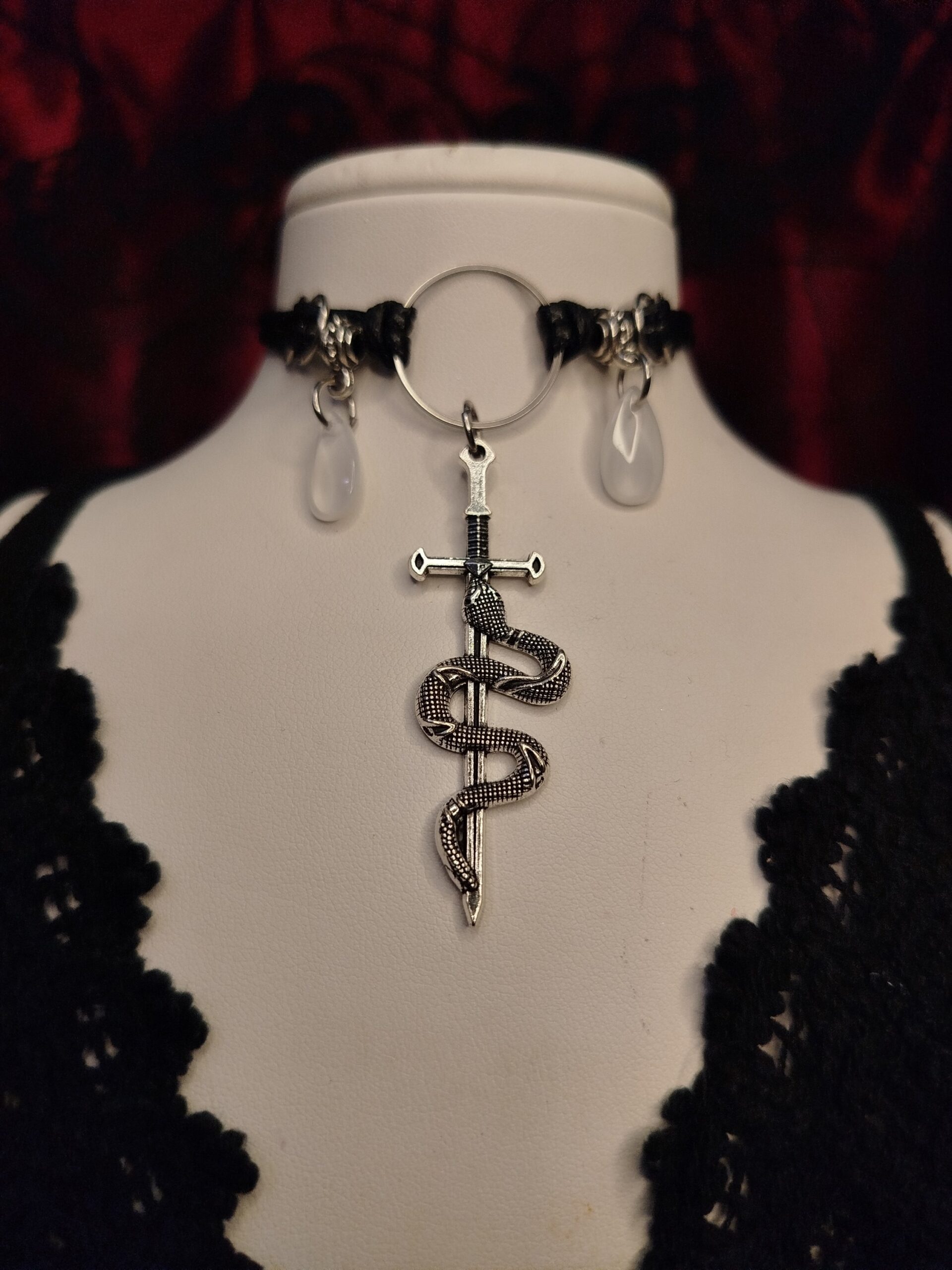 Cottonmouth Nemesacél műbőr choker és nyaklánc egyben - Image 4