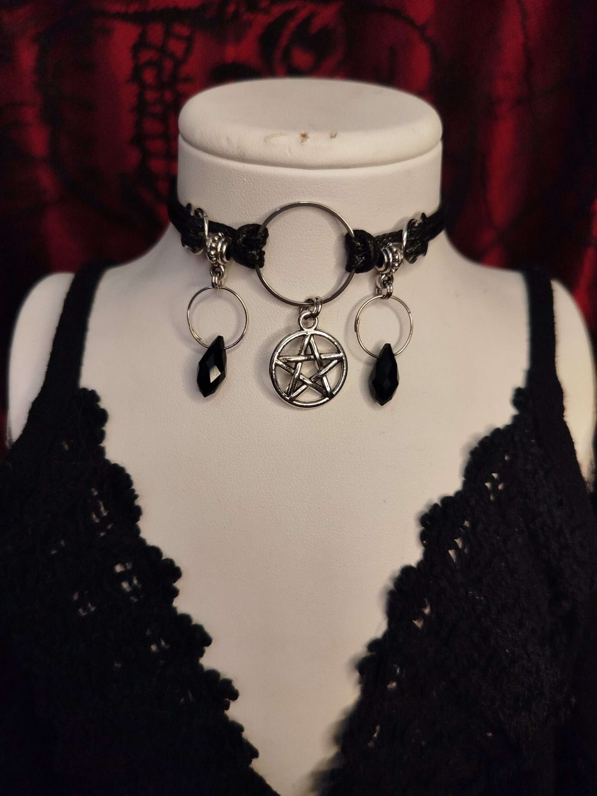 Yenna Nemesacél műbőr choker és nyaklánc egyben
