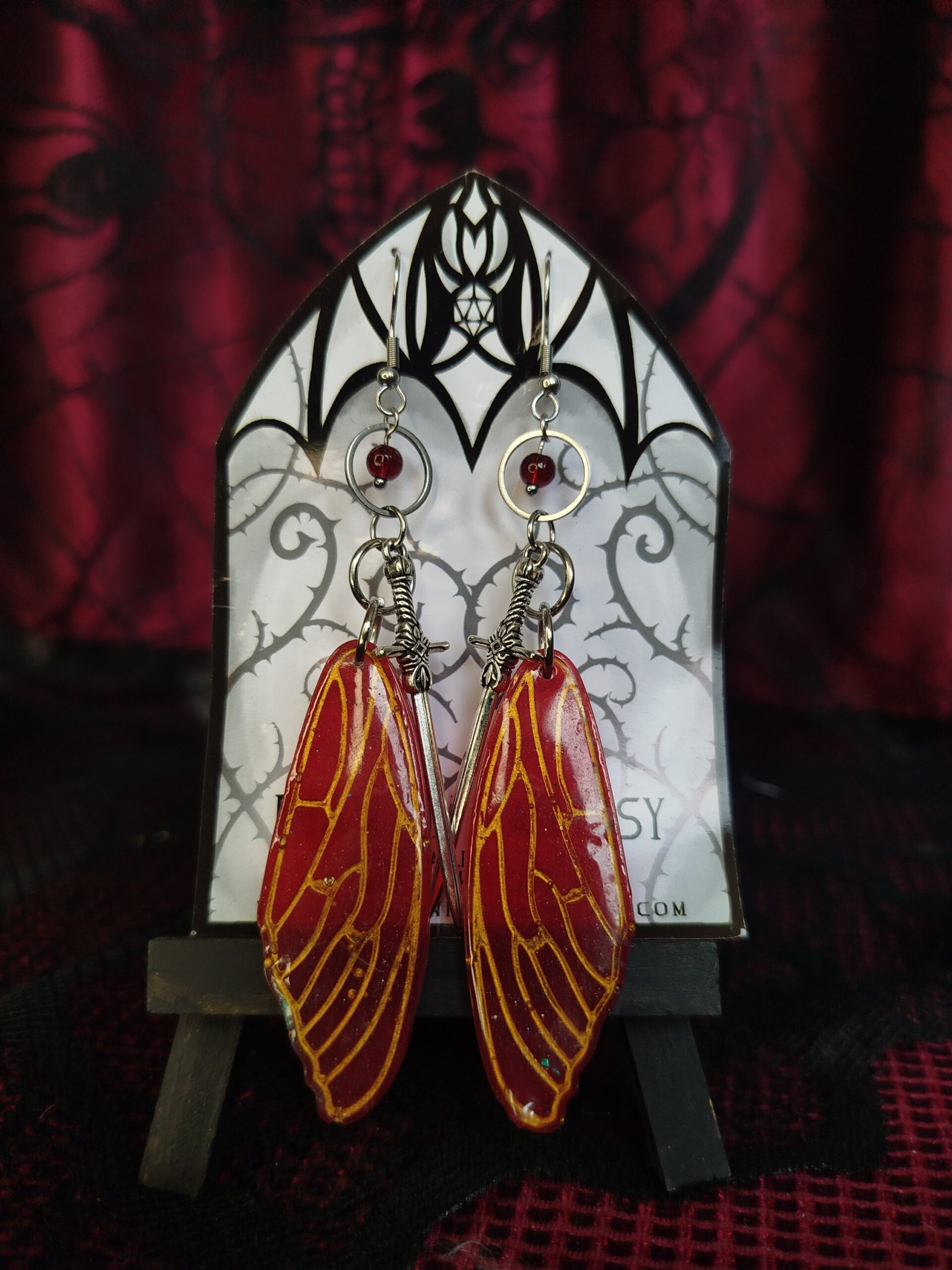 Fae Princess - Vörös - nemesacél fülbevaló - Image 2
