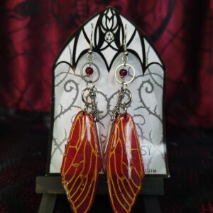 Fae Princess - Vörös - nemesacél fülbevaló