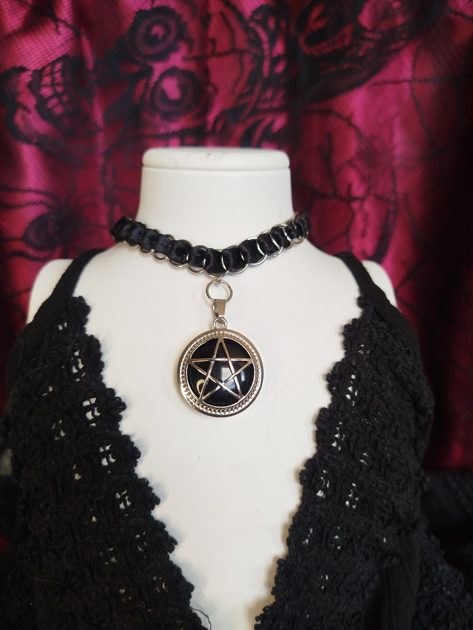 Yennefer - Fémmel fonott szatén choker - Image 2