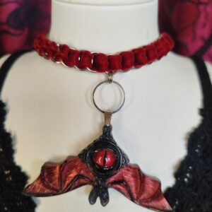 Boo Bat - Fémmel fonott bársony choker
