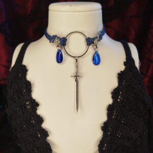 Finesse (óceán) Nemesacél műbőr choker és nyaklánc egyben