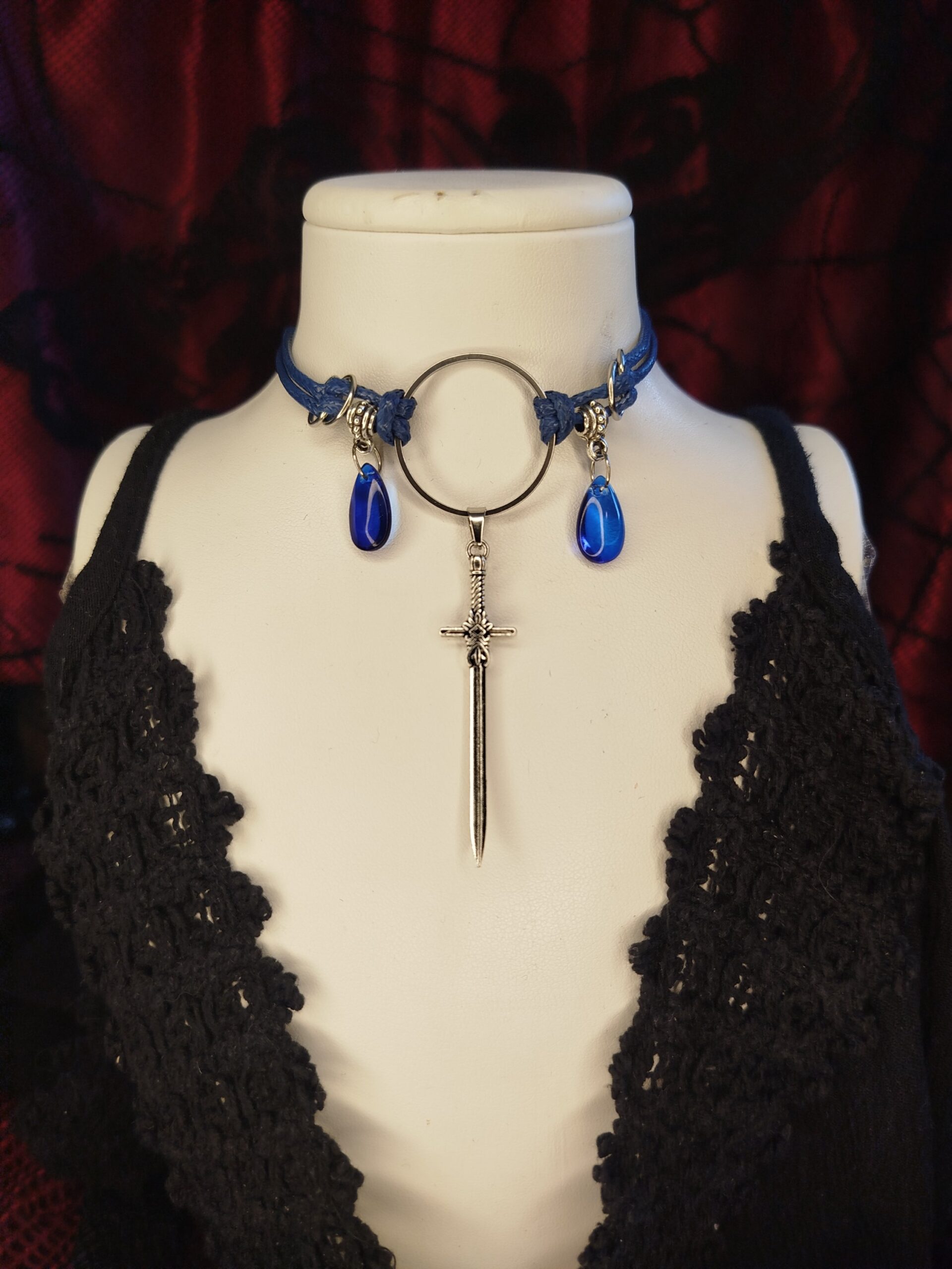 Finesse (óceán) Nemesacél műbőr choker és nyaklánc egyben