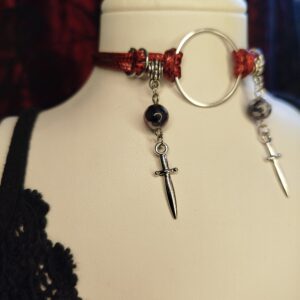 Red Rogue Nemesacél műbőr choker és nyaklánc egyben