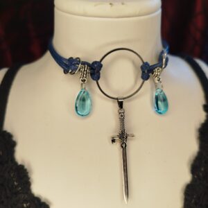 Finesse (türkiz) Nemesacél műbőr choker és nyaklánc egyben