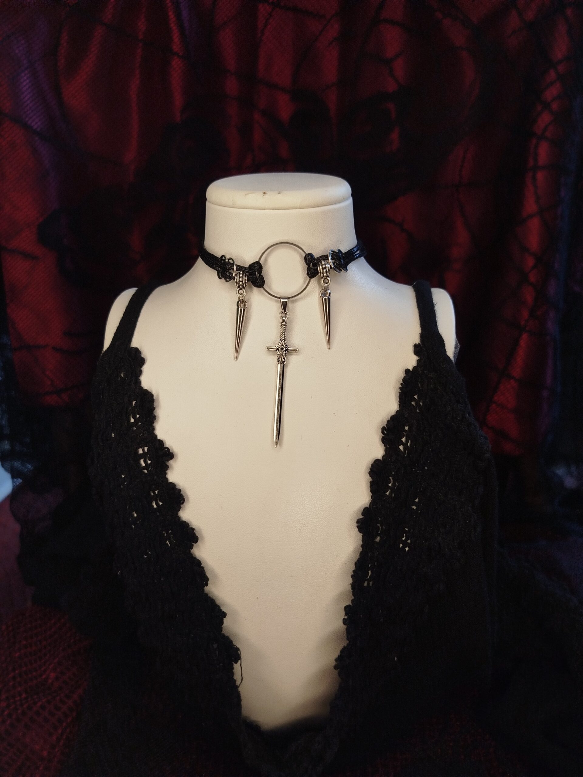 Bladesinger Nemesacél műbőr choker és nyaklánc egyben - Image 2