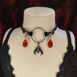 Vampire Nemesacél műbőr choker és nyaklánc egyben