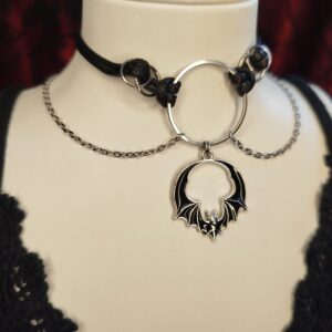 Babybat Nemesacél műbőr choker és nyaklánc egyben
