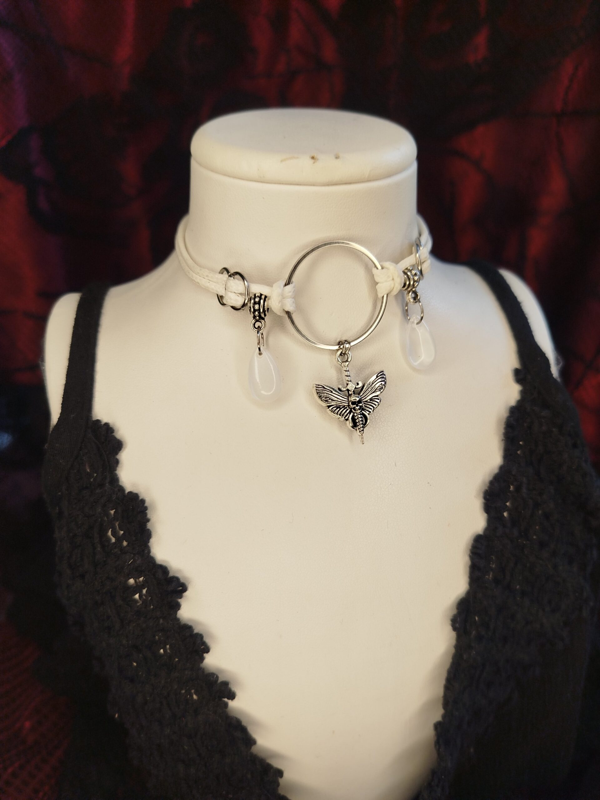 Daggermoth Nemesacél műbőr choker és nyaklánc egyben
